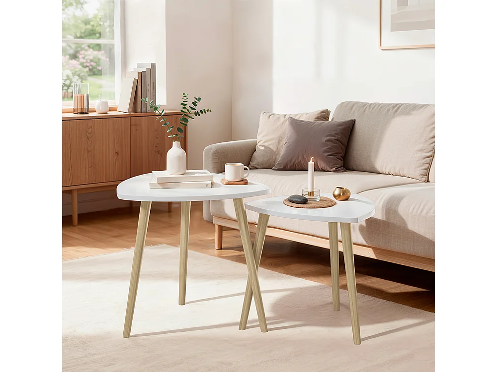 table basse blanc/sonoma 48x48x45 twino