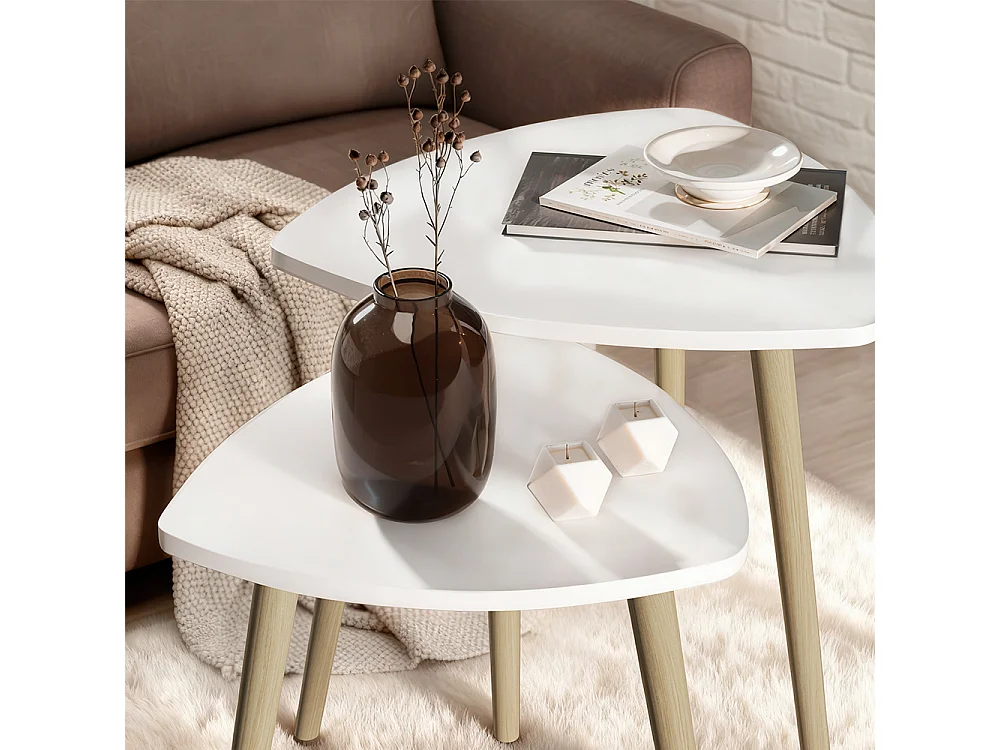 table basse blanc/sonoma 48x48x45 twino