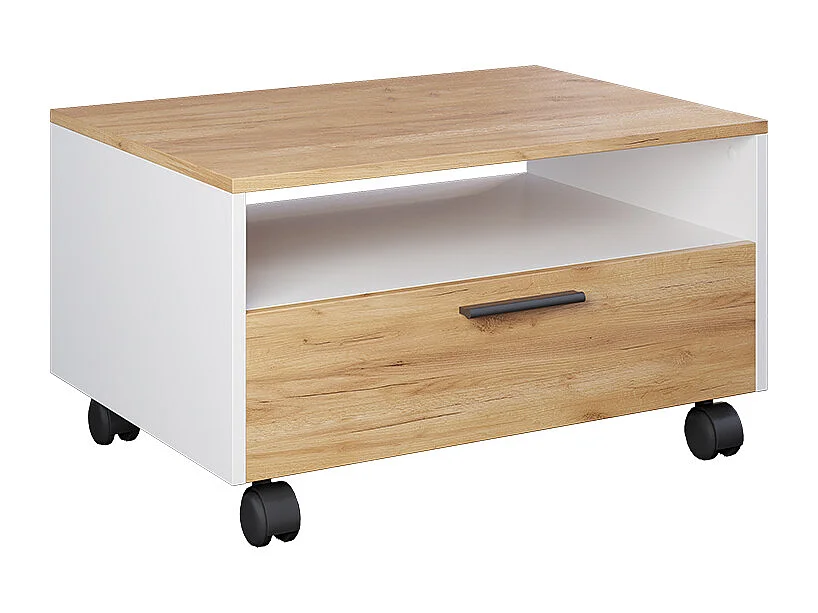 Couchtisch weiß/goldkraft eiche 70x52.4x40 bibo