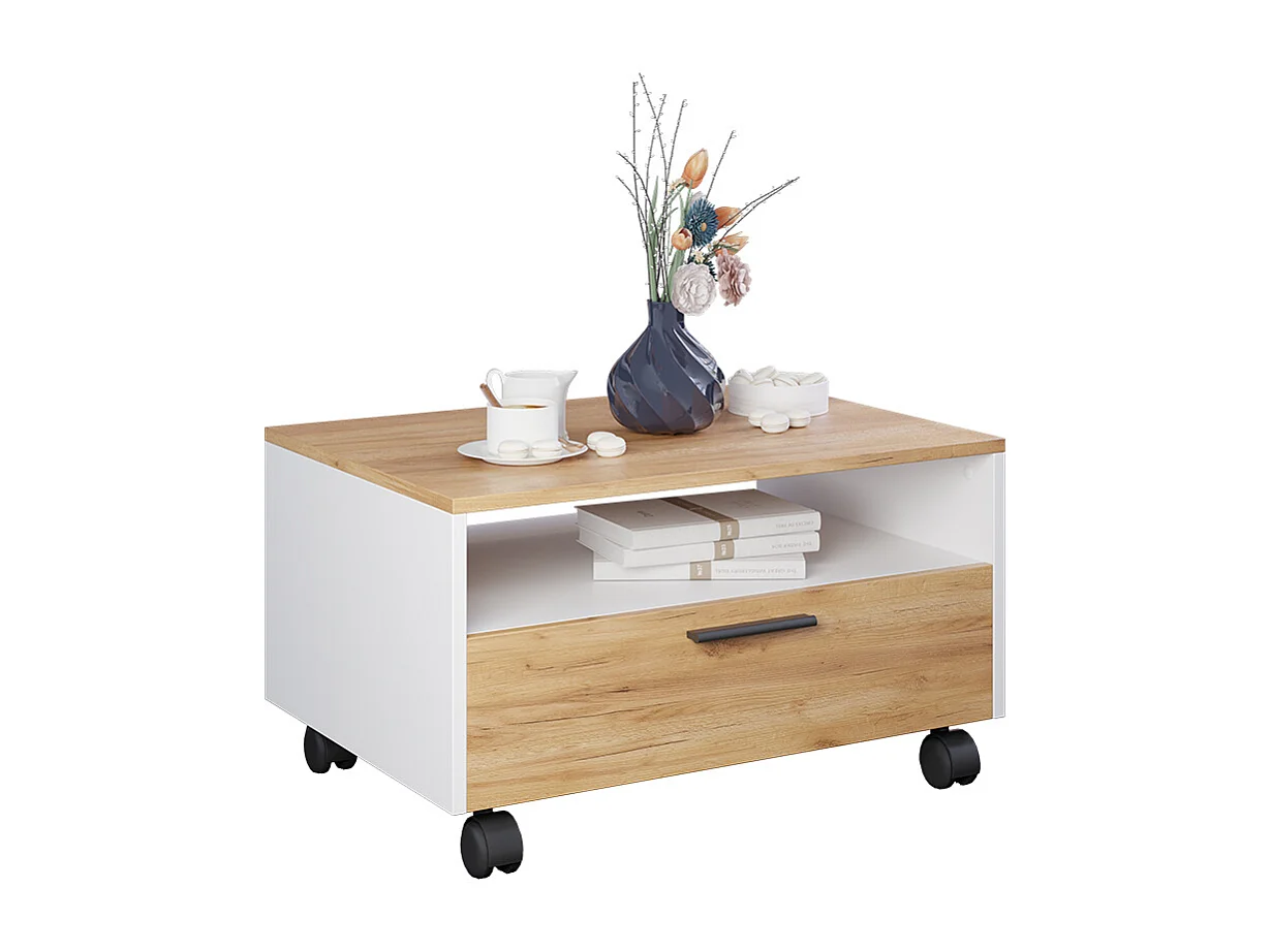 Table basse chêne blanc/force de lor 70x52.4x40 bibo