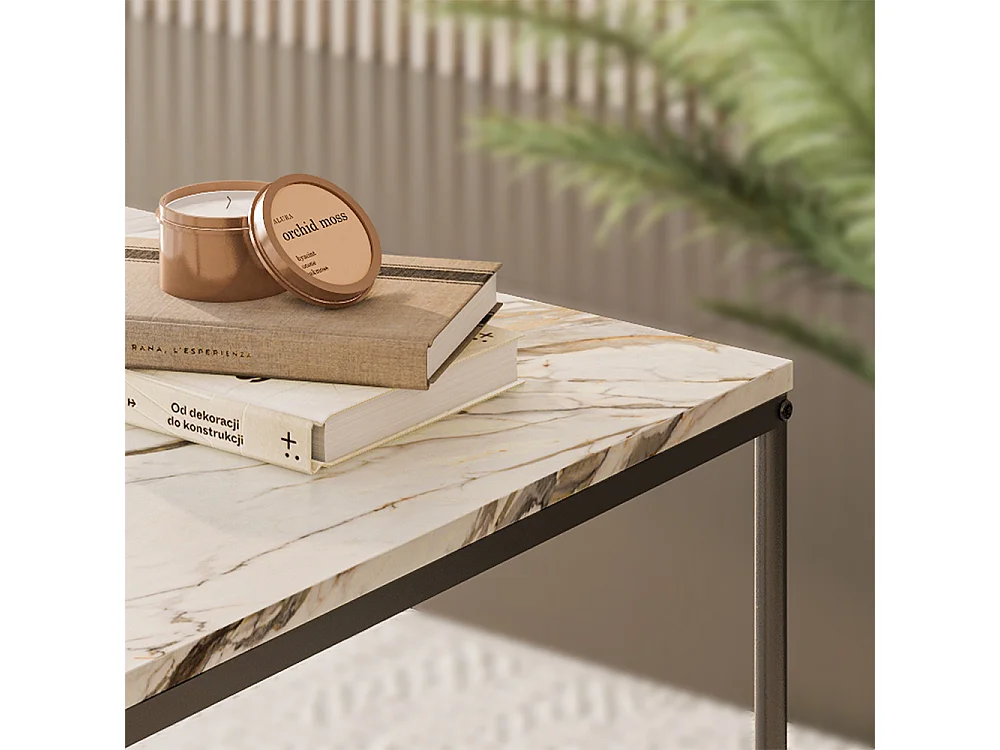 Zestaw stolików kawowych biały/czarny 80x80x45 ramio