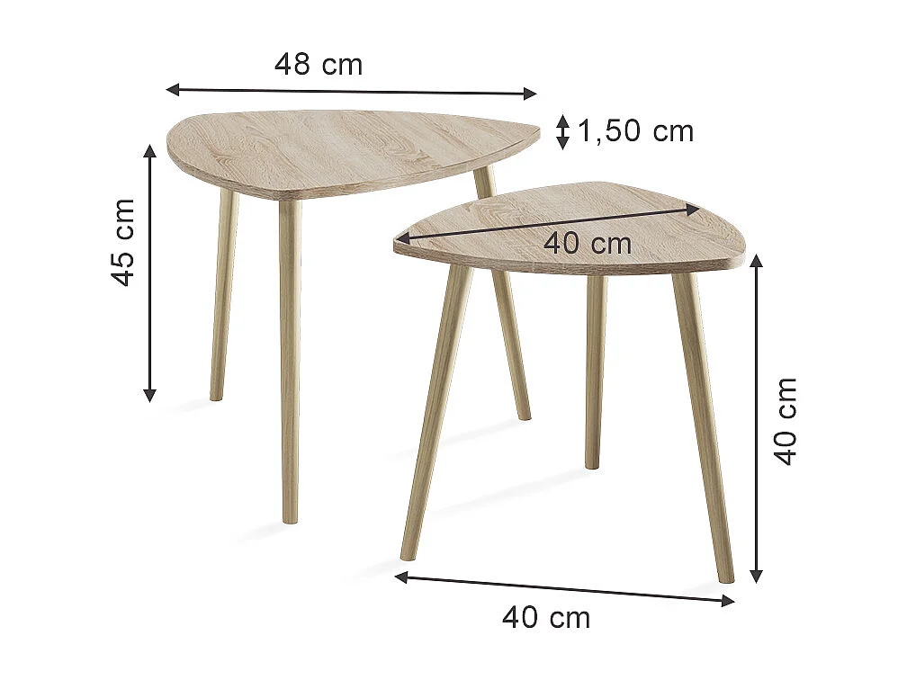 table basse sonoma 48x48x45 twino