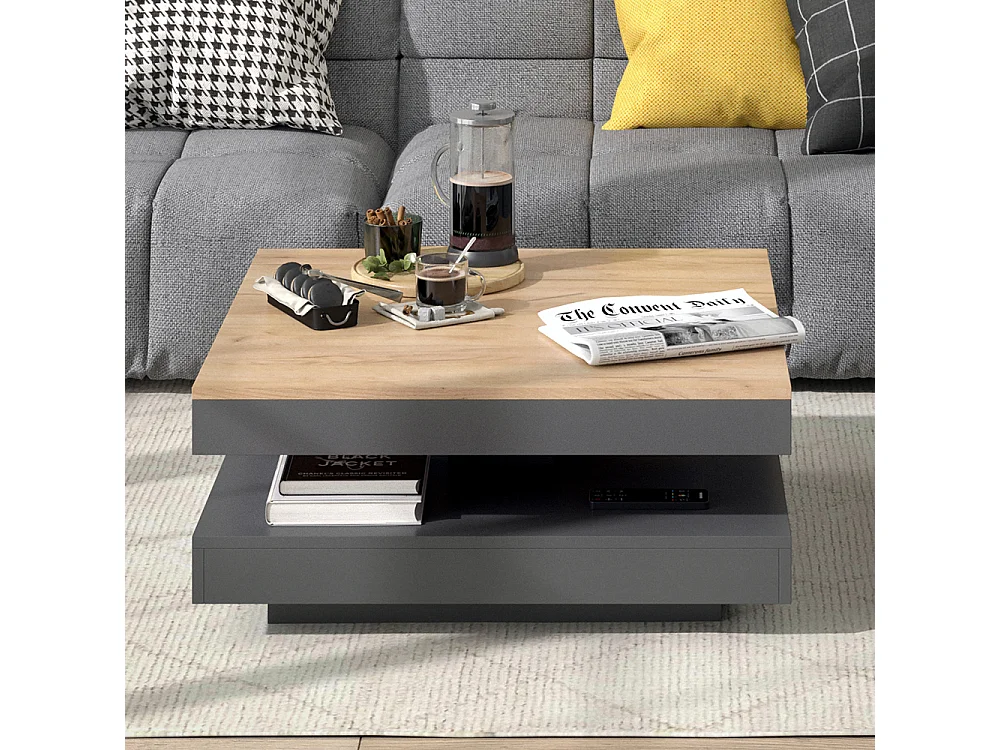 Table basse anthracite 70x70x34 elias