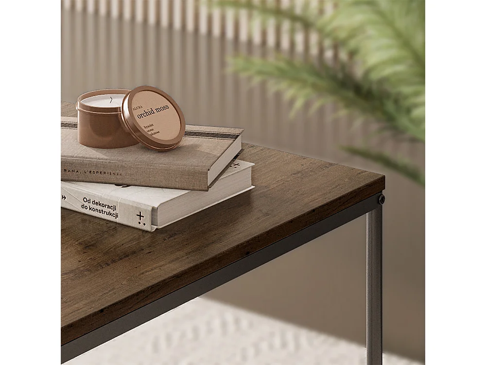 Set de tables basses chêne rustique/noir 60x60x45 ramio