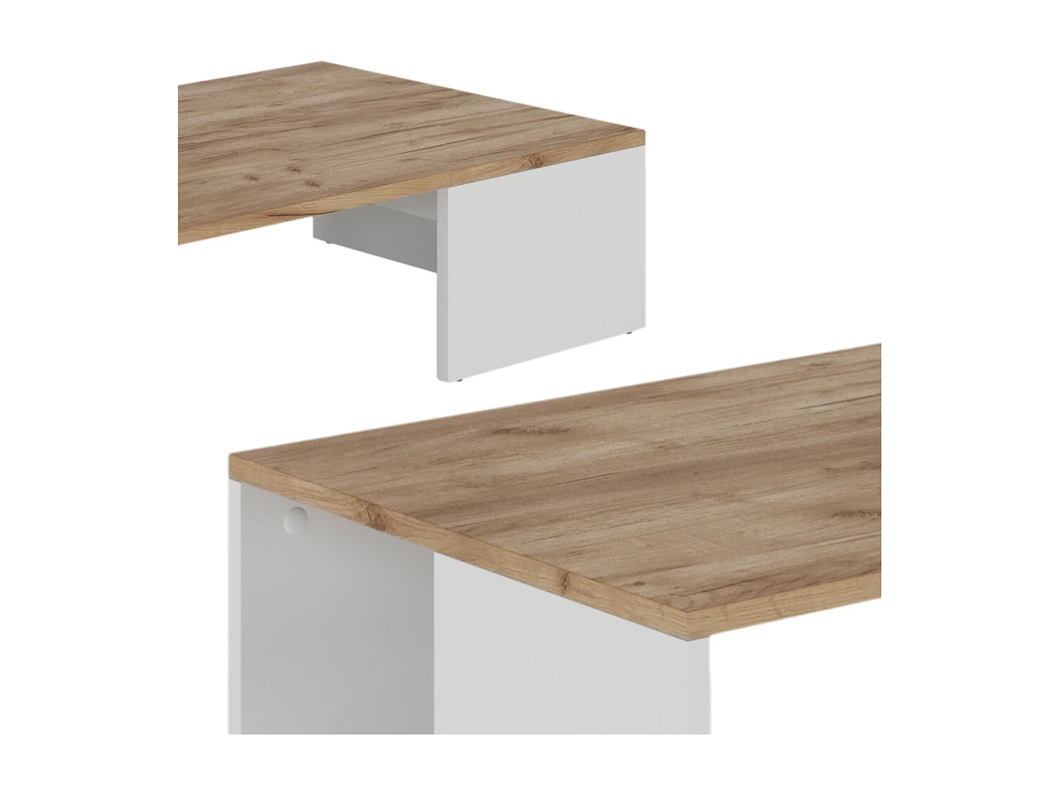 table basse chêne blanc/force de lor 90x50x21.4 hardi