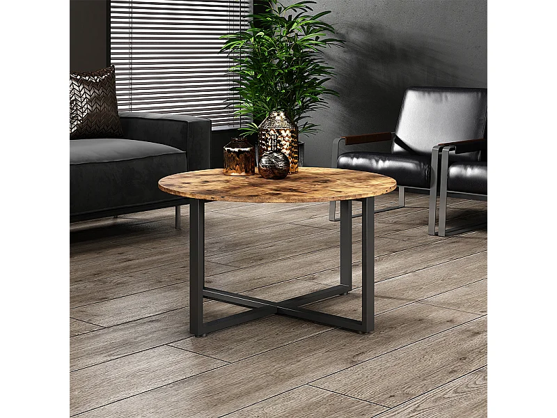 Salontafel antiek hout 80x80x47 fyrk