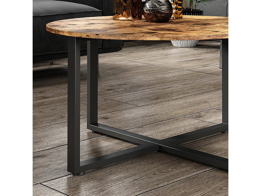 Tavolino da caffè legno antico 80x80x47 fyrk