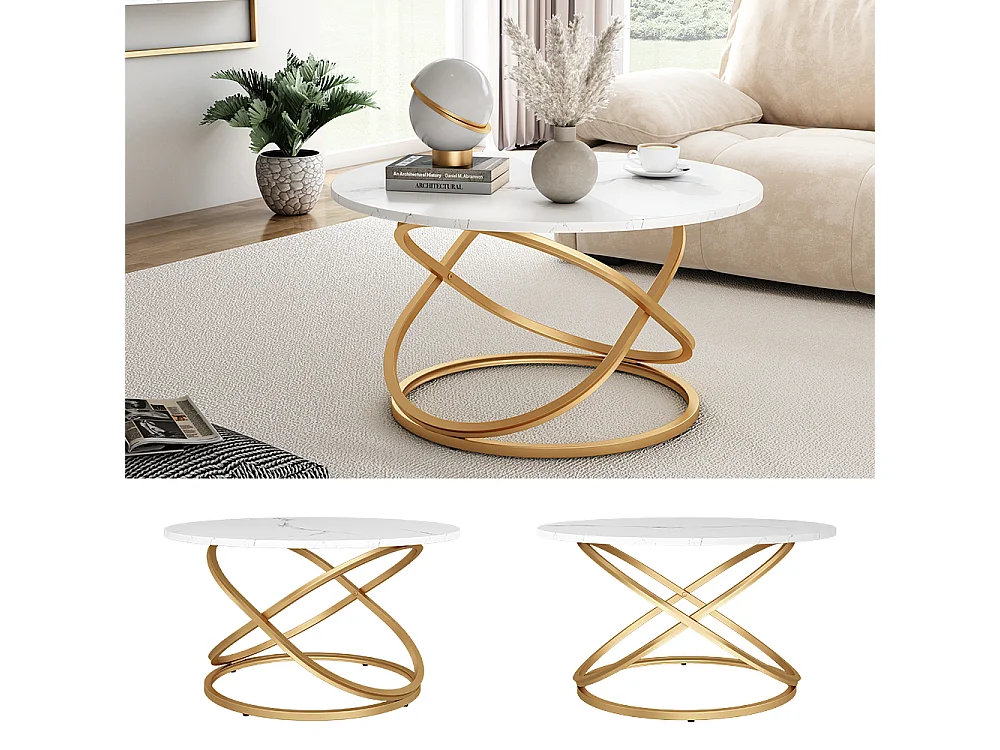 Mesa de centro blanco/oro 79.5x62x46 calgary