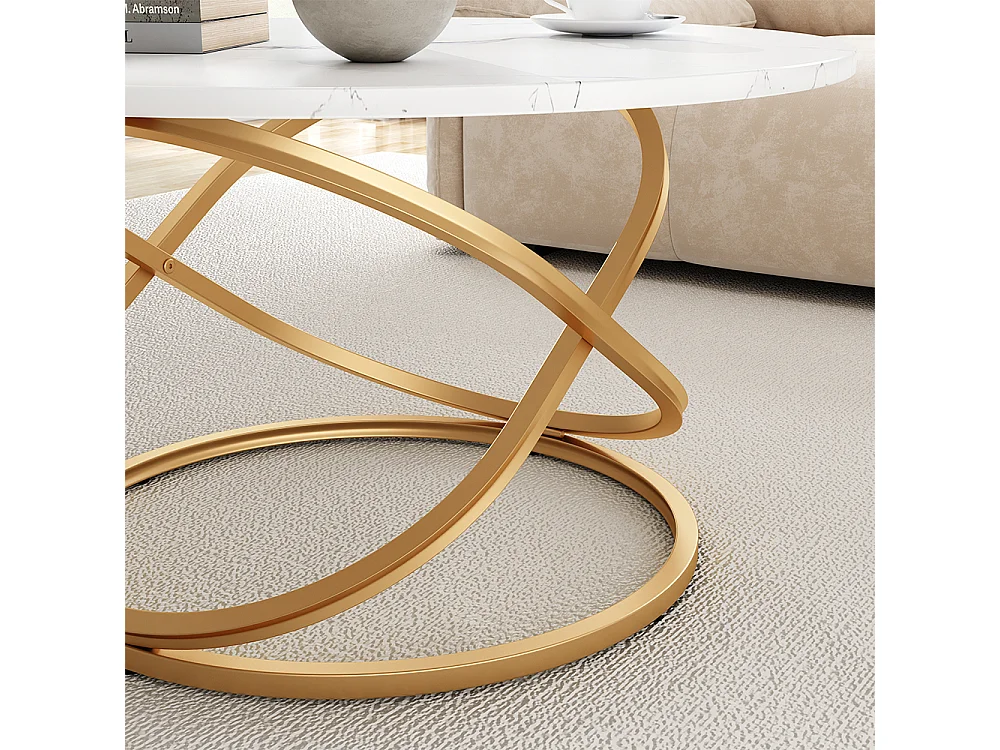 Mesa de centro blanco/oro 79.5x62x46 calgary