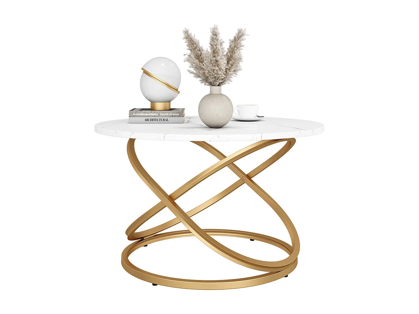 Mesa de centro blanco/oro 79.5x62x46 calgary