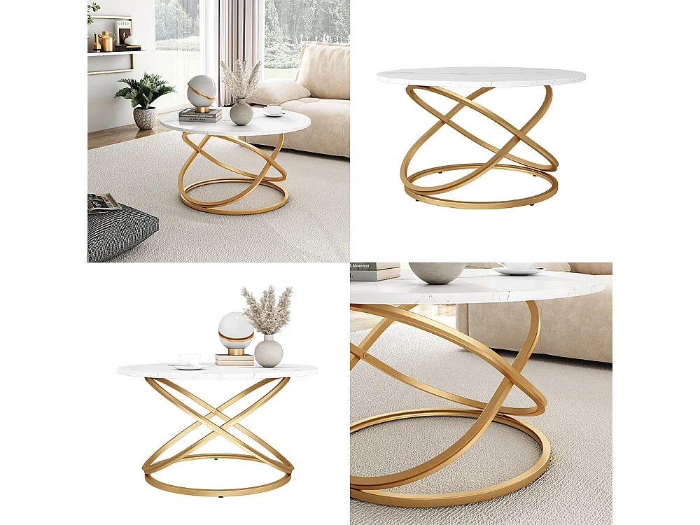 Mesa de centro blanco/oro 79.5x62x46 calgary