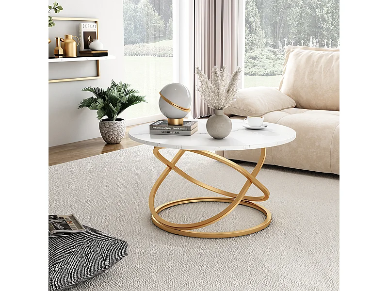 Mesa de centro blanco/oro 79.5x62x46 calgary