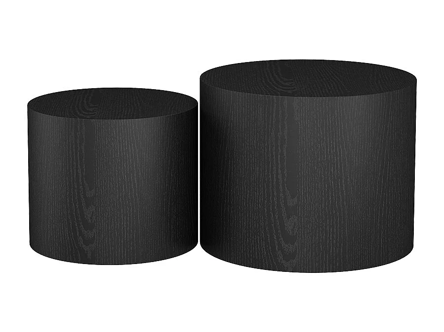 Ensemble de tables basses noir 48x48x38 giva