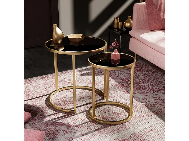 Ensemble de tables dappoint noir 50x45.5x35 sevilla