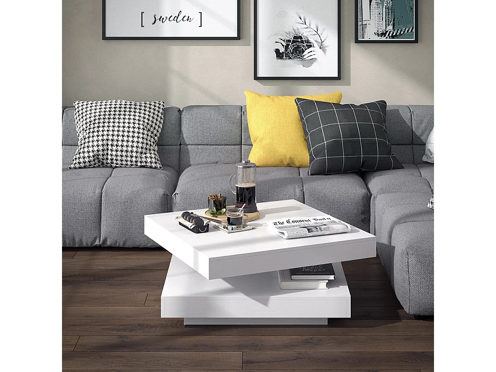 Table basse blanc 70x70x34 elias