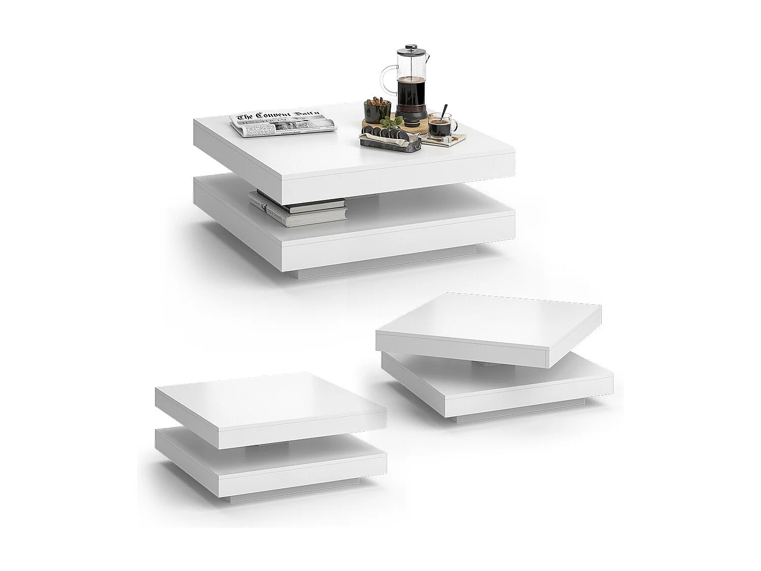 Table basse blanc 70x70x34 elias