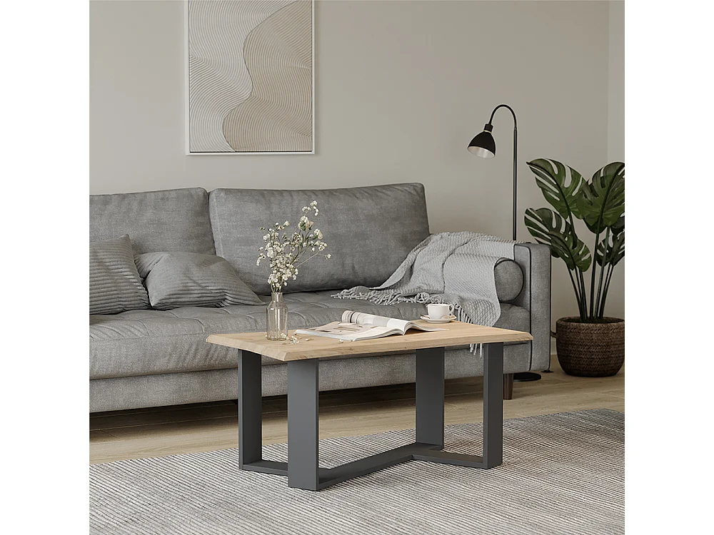 Table basse chêne de force doré 90x50x42.3 arne