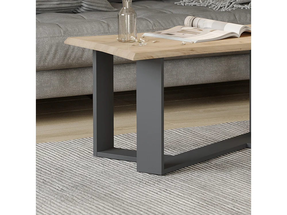 Table basse chêne de force doré 90x50x42.3 arne