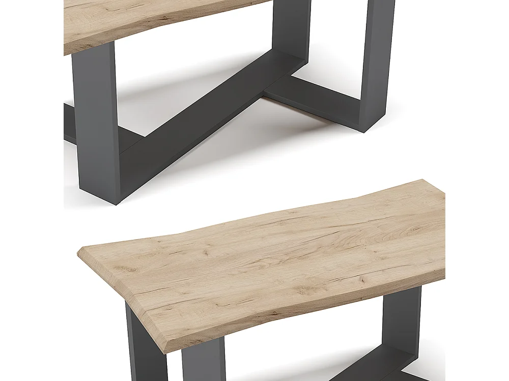 Table basse chêne de force doré 90x50x42.3 arne