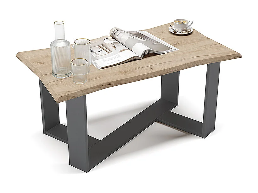 Table basse chêne de force doré 90x50x42.3 arne