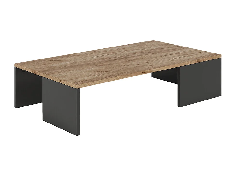 table basse anthracite/chêne doré 90x50x21.4 hardi