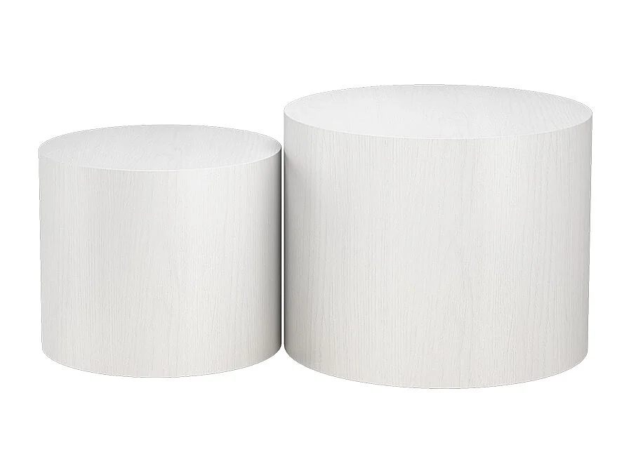 Ensemble de tables basses blanc 48x48x38 giva
