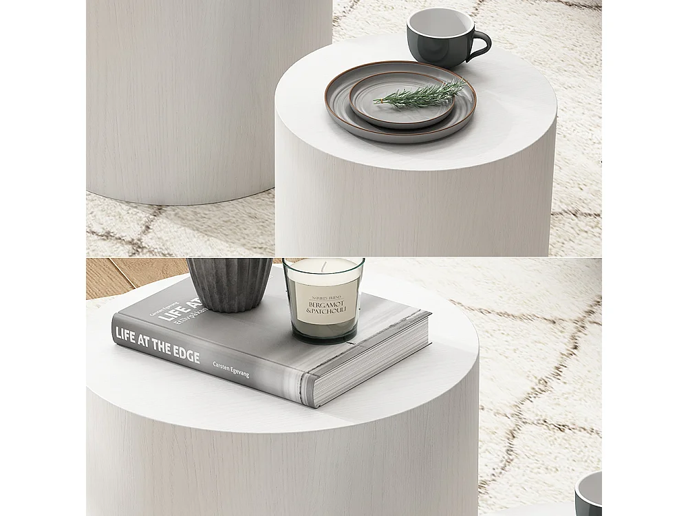 Ensemble de tables basses blanc 48x48x38 giva