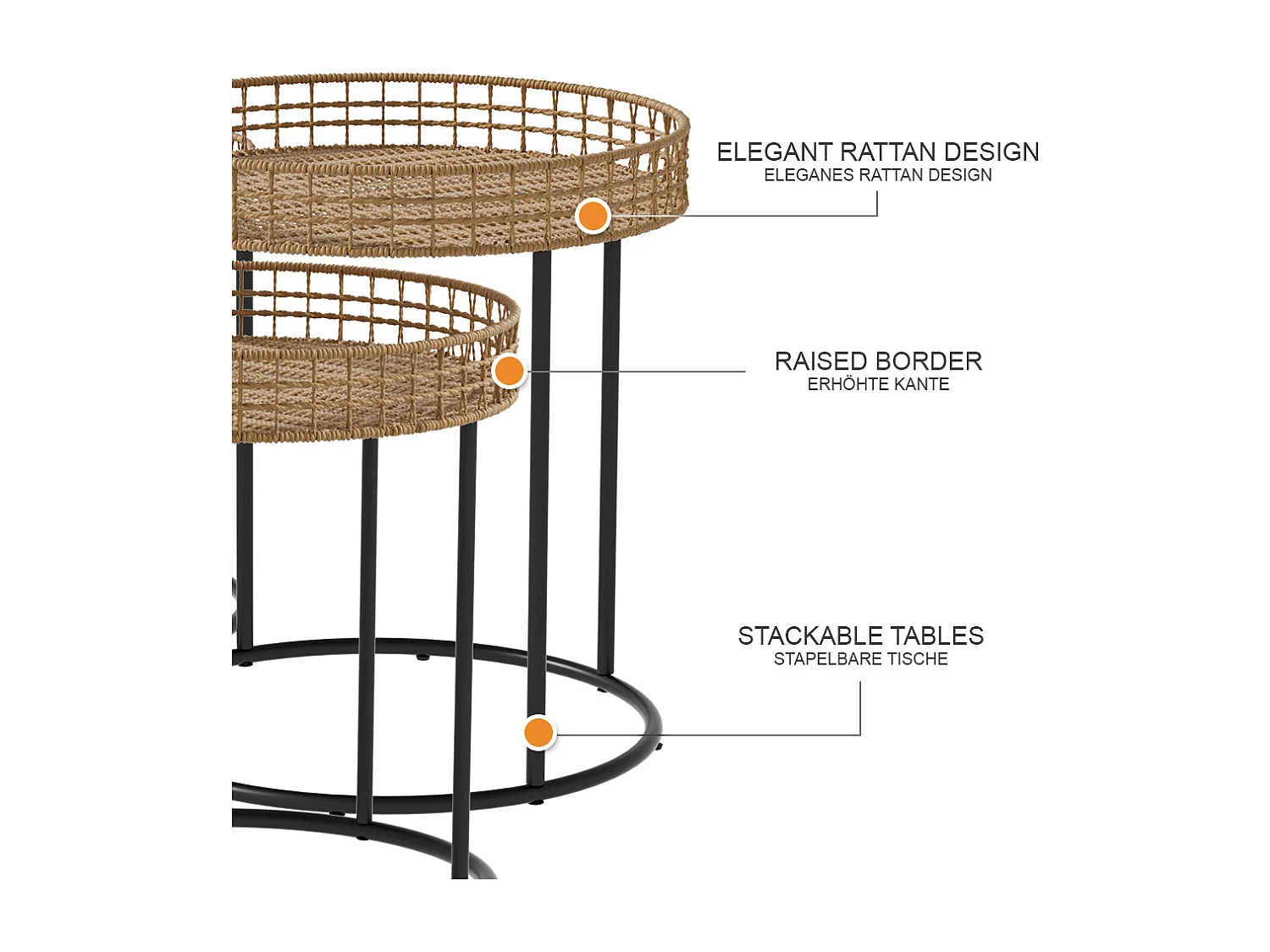 Couchtisch-Set holz 44x44x47.5 brunswick