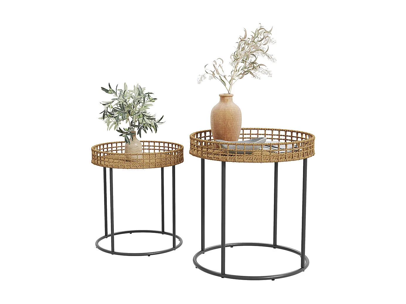 Set de tables basses bois 44x44x47.5 brunswick