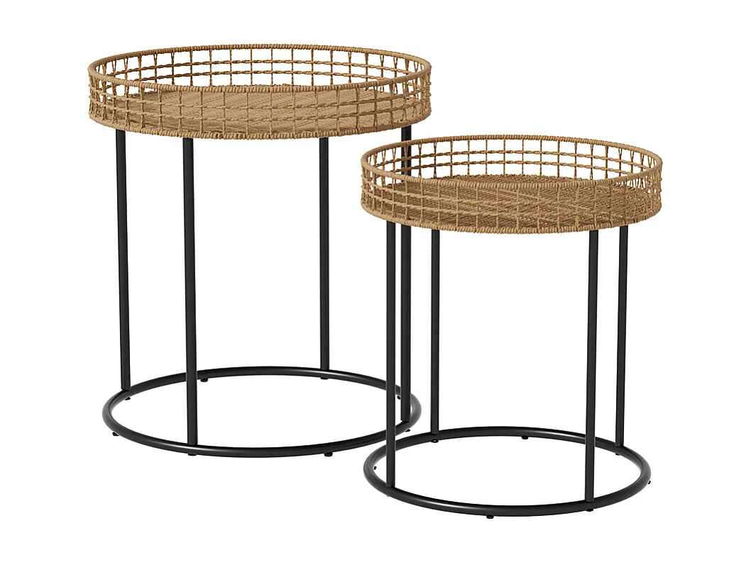 Set de tables basses bois 44x44x47.5 brunswick