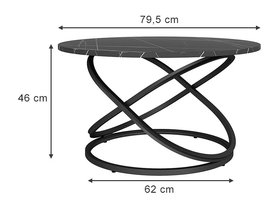 Table basse noir 79.5x62x46 calgary
