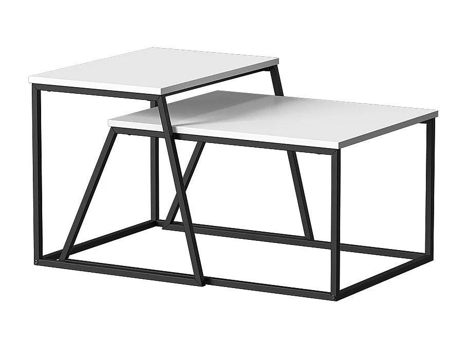 Tavolino da divano bianco/nero 60x50x38 myra