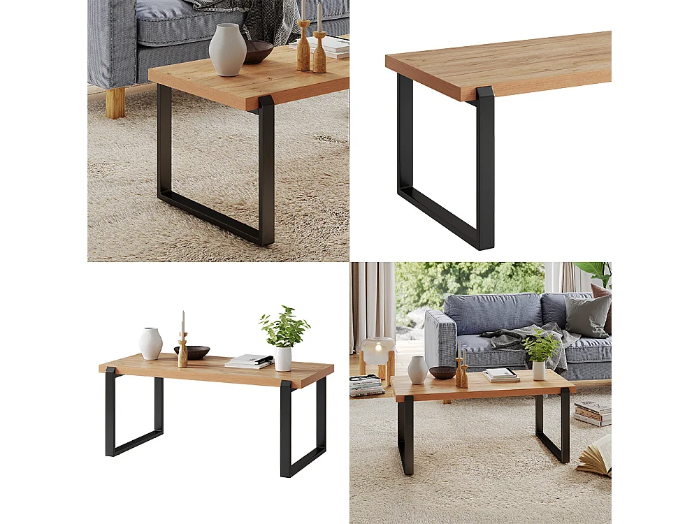 Table basse chêne rustique 110x56x46 halifax