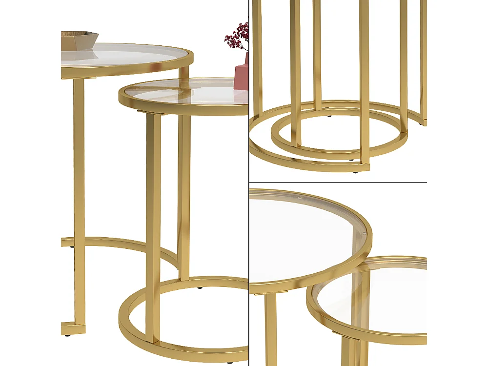 Juego de mesa auxiliar vidrio 50x45.5x35 sevilla