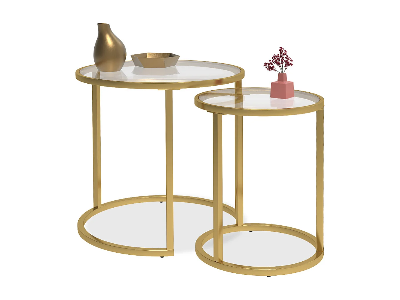 Juego de mesa auxiliar vidrio 50x45.5x35 sevilla