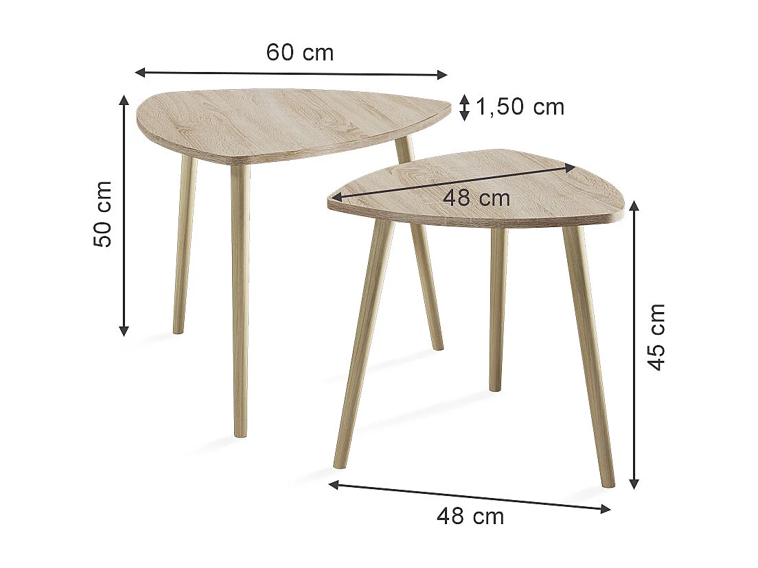 table basse sonoma 60x60x50 twino