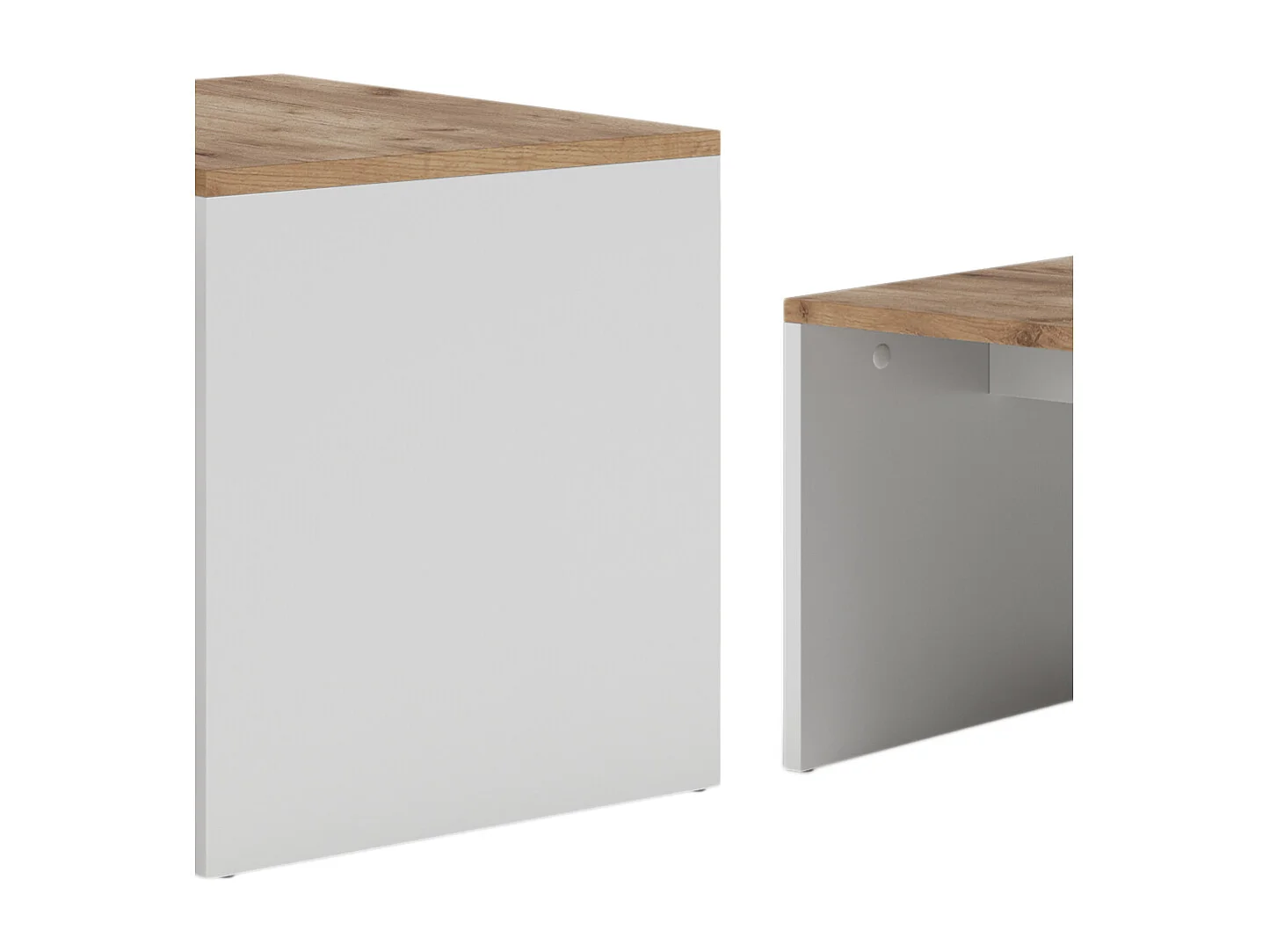 Ensemble de tables basses chêne blanc/force de lor 100x48x40.4 donat