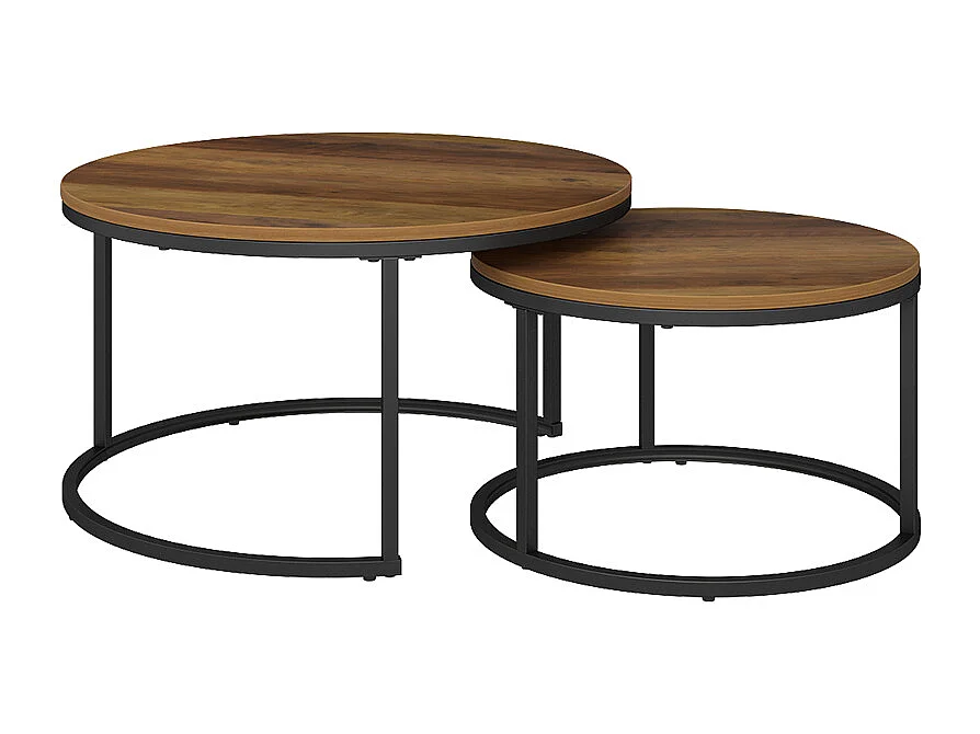 Set de tables basses bois 77x40x40 montreal