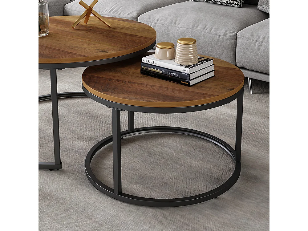 Set de tables basses bois 77x40x40 montreal