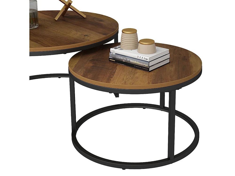 Set de tables basses bois 77x40x40 montreal