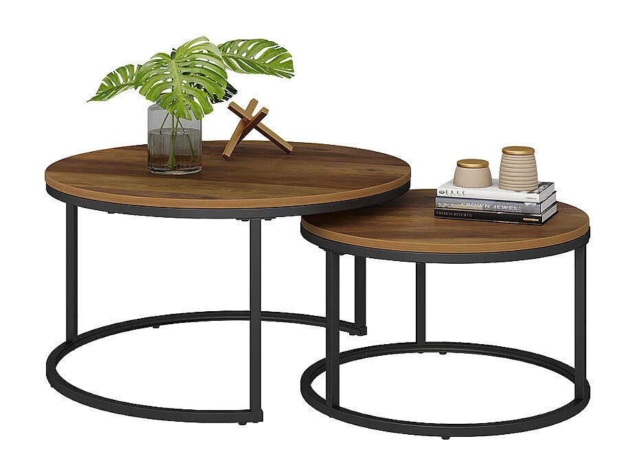 Set de tables basses bois 77x40x40 montreal