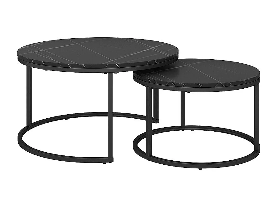 Set di tavolini nero 77x40x40 montreal