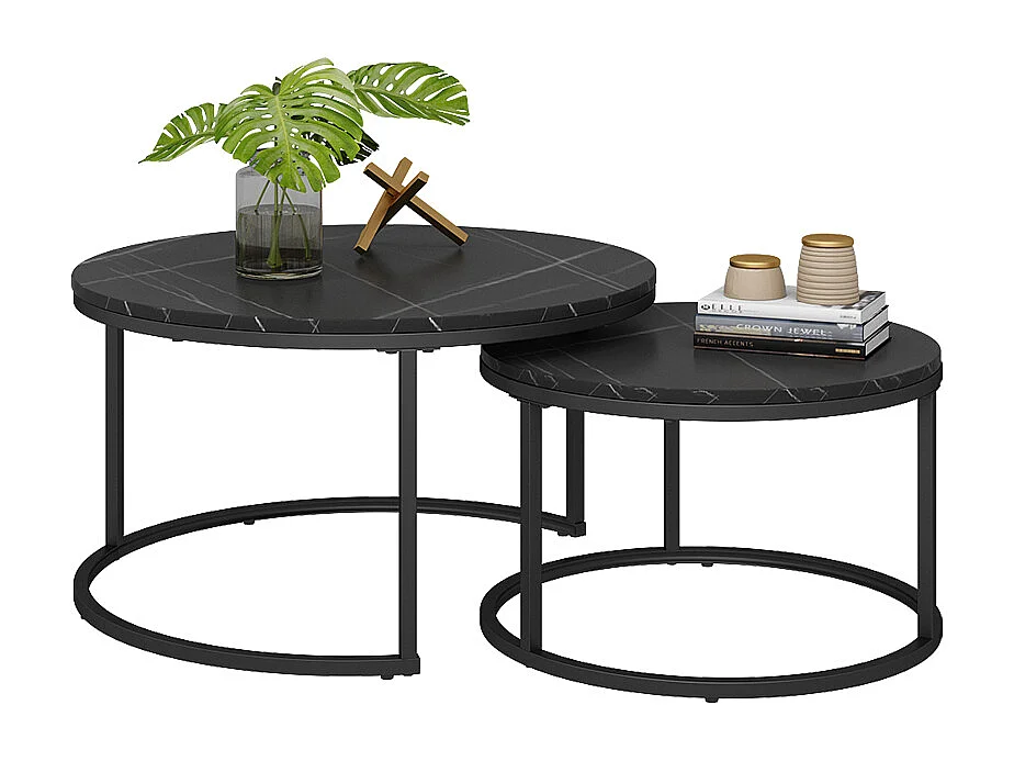 Ensemble de table basse noir 77x40x40 montreal