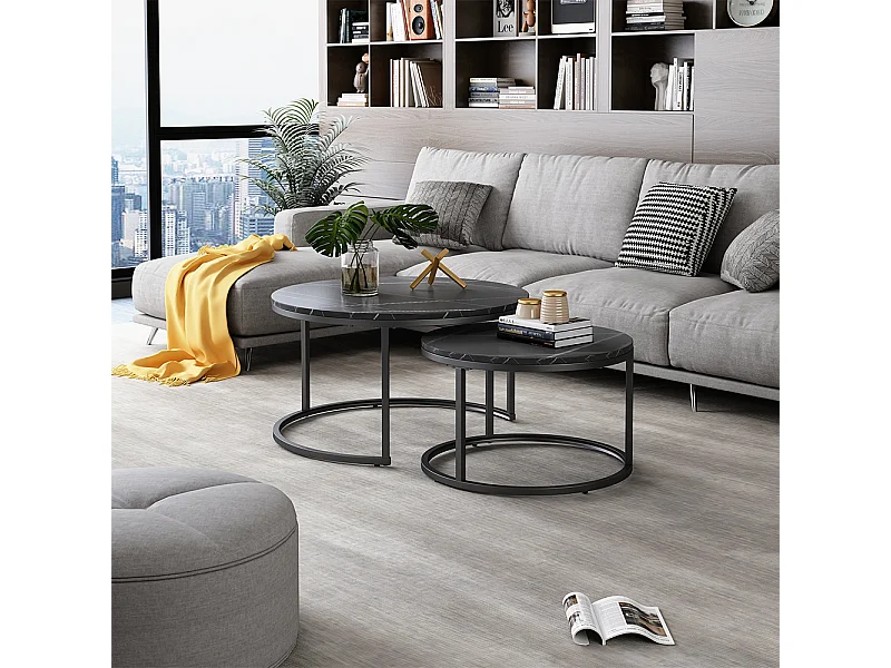 Couchtisch-Set schwarz 77x40x40 montreal