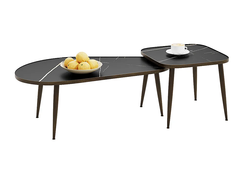 Set de tables basses noir 105x64.5x35 manitoba