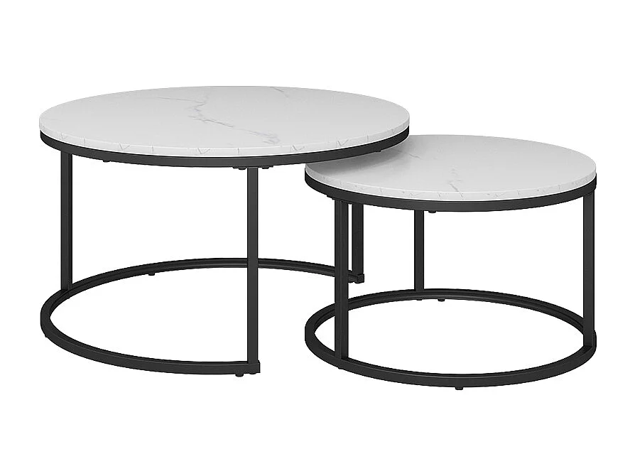 Set de tables basses blanc 77x40x40 montreal