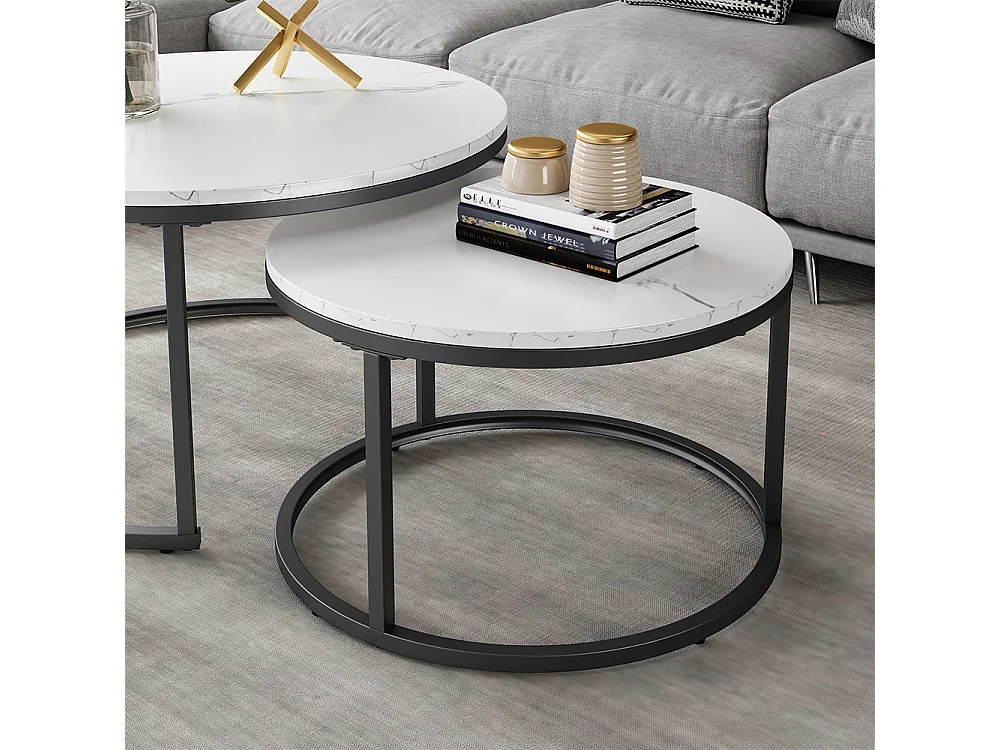 Set de tables basses blanc 77x40x40 montreal