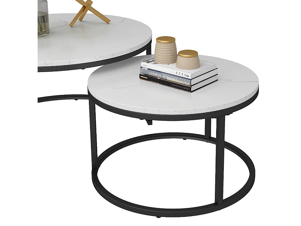 Set de tables basses blanc 77x40x40 montreal