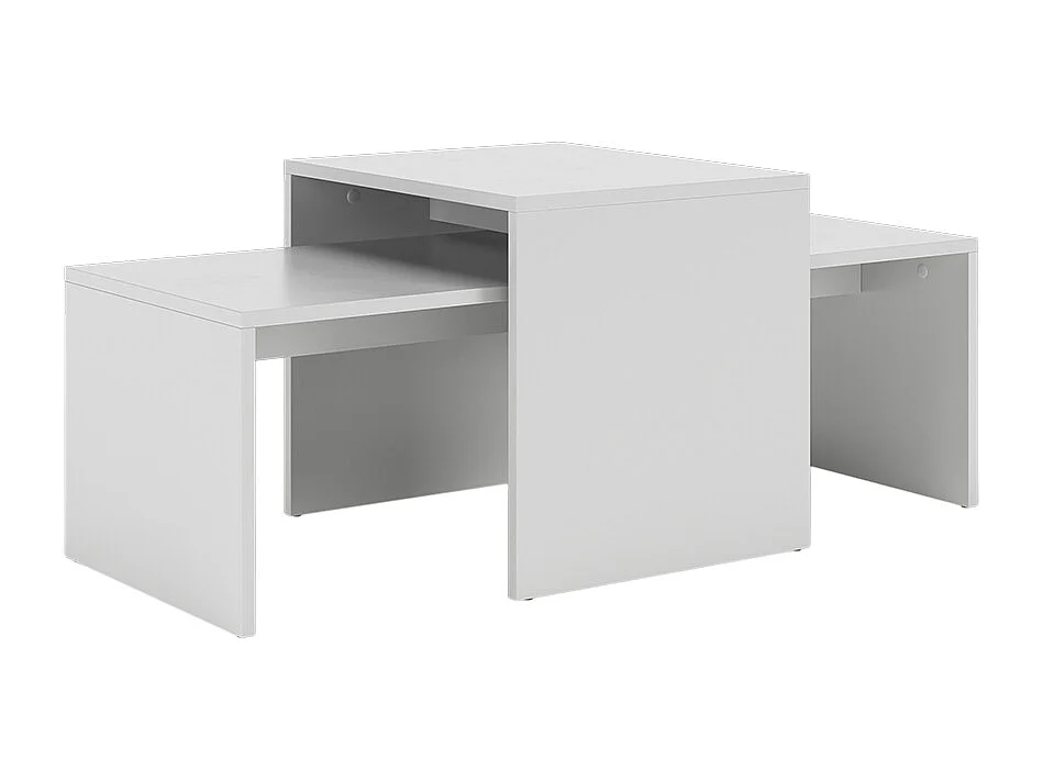 Ensemble de tables basses blanc 100x48x40.4 donat