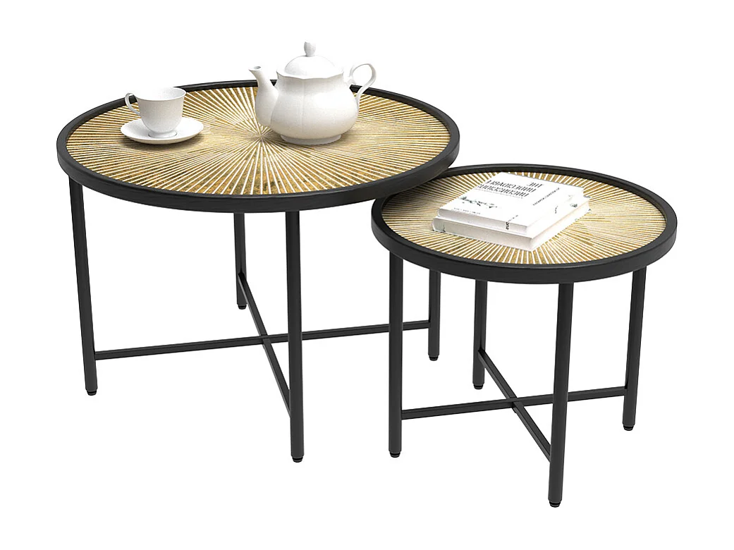Set de tables basses bois 62x62x44.5 winnipeg